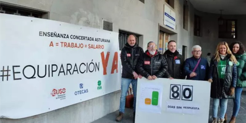 FEUSO se concentró en Oviedo contra la flagrante marginación que padece la Enseñanza Concertada en Asturias
